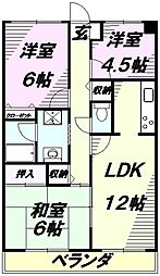 ユーネット所沢 3LDKの間取図画像