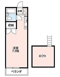 メゾン・ジュネス ワンルームの間取図画像