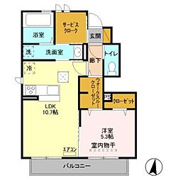 エテルナ 1LDKの間取図画像