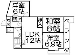 間取図画像 3DK