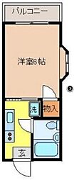 グリーンヒルハイツ 1Kの間取図画像