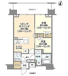 クレヴィア新宿若松町 2LDKの間取図画像