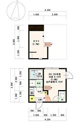 CasaViola志村 1Kの間取図画像