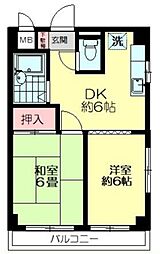 ヨークヴィル 1LDKの間取図画像