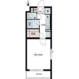 ルーブル東蒲田八番館 1Kの間取図画像