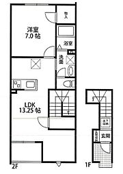 メゾングレイス 1LDKの間取図画像