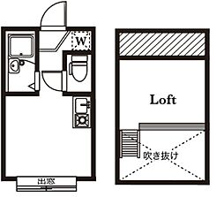 アーバンプレイス東新宿2・A ワンルームの間取図画像