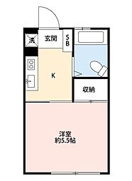 レ・スポアール 1Kの間取図画像