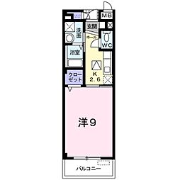 フォレストフィールド 1Kの間取図画像