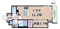 Osaka Metro谷町線 天満橋駅 徒歩5分の賃貸マンション 地下7階1LDKの間取り