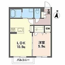 ベルハイム 203 ｜ 福島県いわき市明治団地86-5（賃貸アパート1LDK・2階・42.39㎡） その2