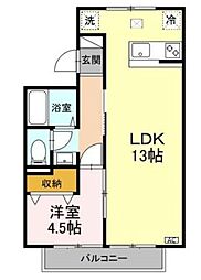 ハイツジュネス 1LDKの間取図画像