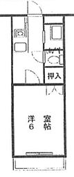 高木ハイツ 1DKの間取図画像