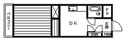エステート芳賀大手門 1DKの間取図画像