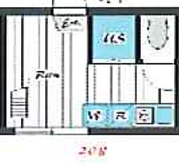 TM 北千住 2階ワンルームの間取り