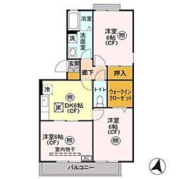 ジュネス 1階3DKの間取り