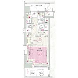エステムプラザ飯田橋タワーレジデンス 1DKの間取図画像