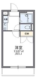 レオパレスグランドゥールB 1Kの間取図画像