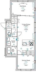 Raffistar鵜の木 1SLDKの間取図画像