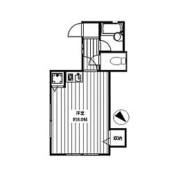 R&L 1階ワンルームの間取り