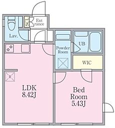 V-style幡ヶ谷 3階1LDKの間取り
