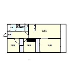 住吉建物一号館 3LDKの間取図画像