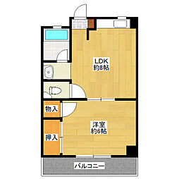 井上ビル 2階1LDKの間取り
