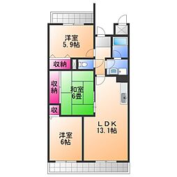 ハイアットプレイス 3LDKの間取図画像