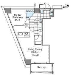 コンフォリア新宿イーストサイドタワー タワー棟 12階1LDKの間取り