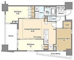 横須賀中央レジデンス 2階2SLDKの間取り