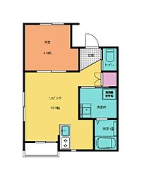 Ｇｉｒａｓｏｌｅ　ＮＡＫＡＭＡＣＨＩ 1階1LDKの間取り
