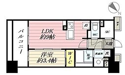 ネベル横浜関内 1LDKの間取図画像