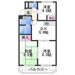 サイカプラザ 1階3DKの間取り
