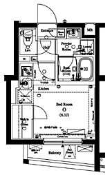 アークマーク目黒不動前 2階ワンルームの間取り