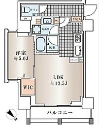 ピアース赤坂 1LDKの間取図画像