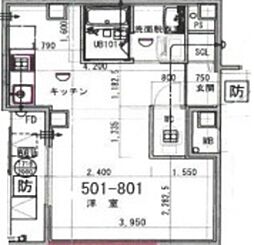ガーデニングヒルズ守口 ワンルームの間取図画像