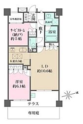 パークテラス下北沢 1階1SLDKの間取り