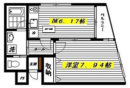 プリザーヴ石神井公園 1DKの間取図画像