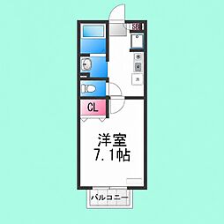 アベリアコート 1Kの間取図画像
