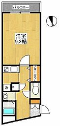 エストコート 1Kの間取図画像
