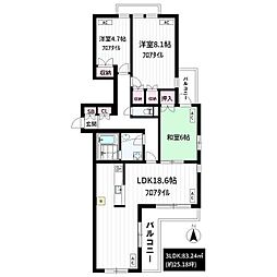 フィルハーモニア 3LDKの間取図画像