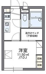 レオパレスジュネス 1階1Kの間取り