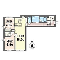 リラフォートムサシノ 00103 ｜ 東京都武蔵野市境５丁目7-23（賃貸マンション2LDK・1階・69.42㎡） その2