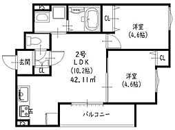 間取図画像 2LDK