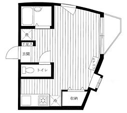 ヴェリテ東松原 1階ワンルームの間取り