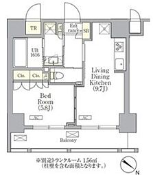 オルサス三ノ輪 1LDKの間取図画像