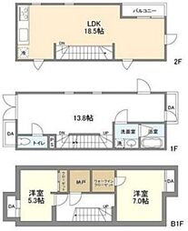 リオプラド東松原 D棟 1階2SLDKの間取り