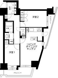 アクティヴュー新宿 2LDKの間取図画像