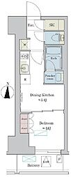 ブリリアイスト錦糸公園 1DKの間取図画像