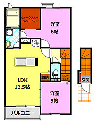 sunny.residence 2階2LDKの間取り